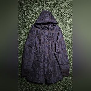 Women's Black And Blue Hooded Jacket
